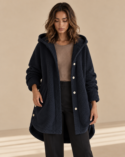 Francesca™ | Cappotto con cappuccio a coste