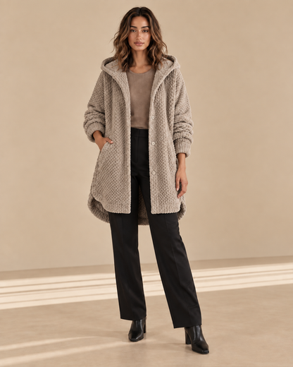 Francesca™ | Cappotto con cappuccio a coste