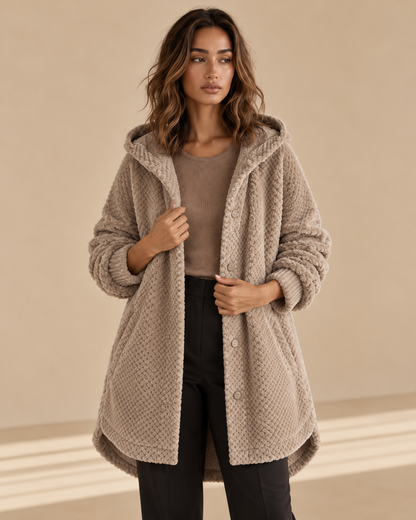 Francesca™ | Cappotto con cappuccio a coste