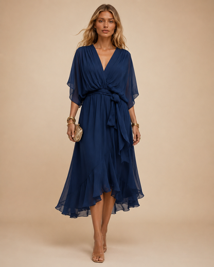 Serena | Abito in chiffon con scollo a V