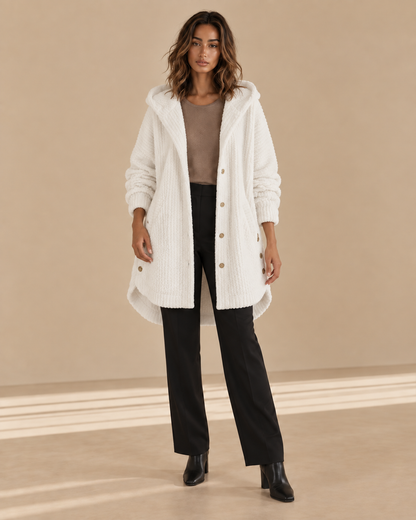 Francesca™ | Cappotto con cappuccio a coste