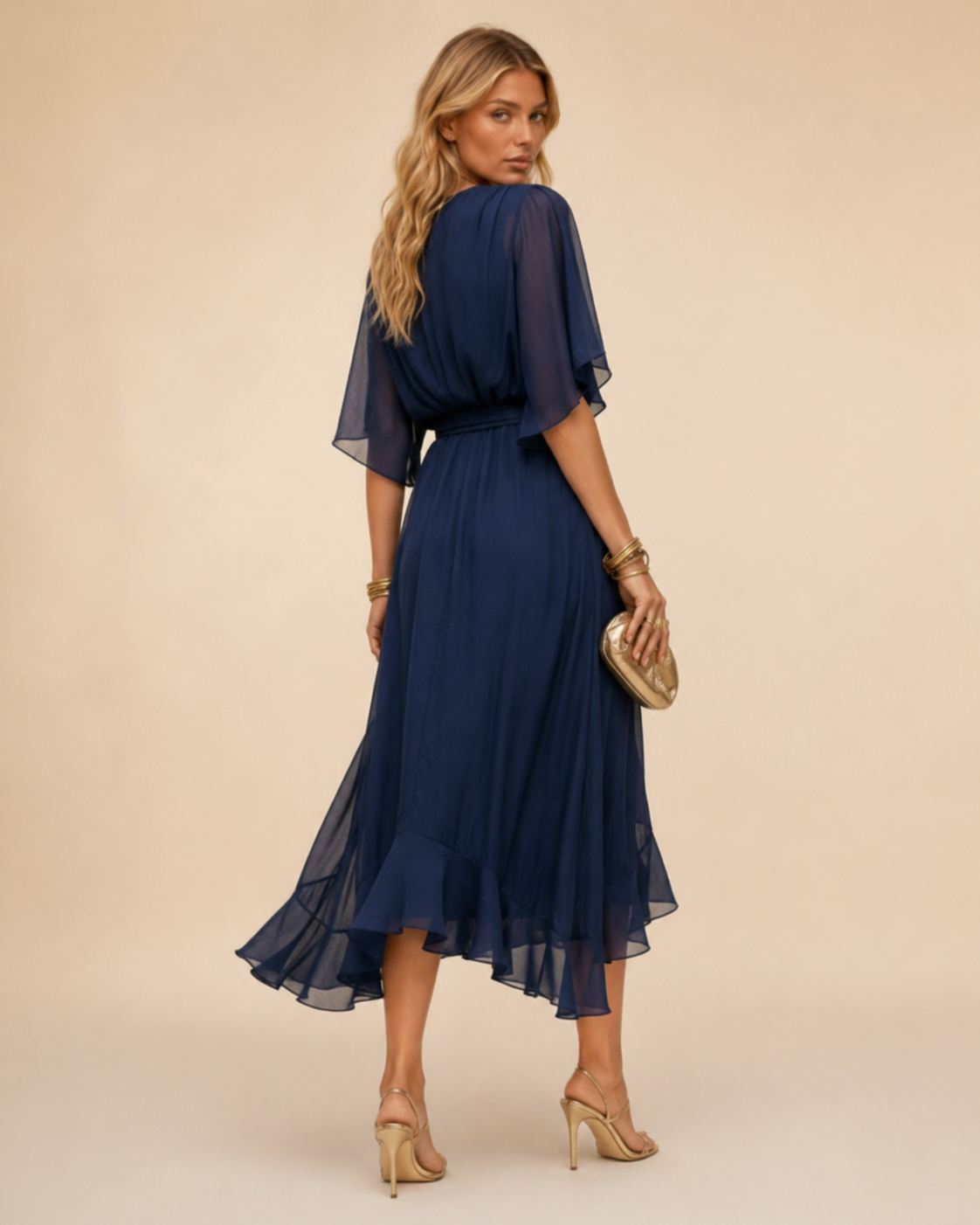 Serena | Abito in chiffon con scollo a V
