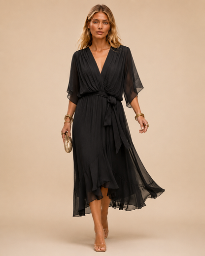 Serena | Abito in chiffon con scollo a V