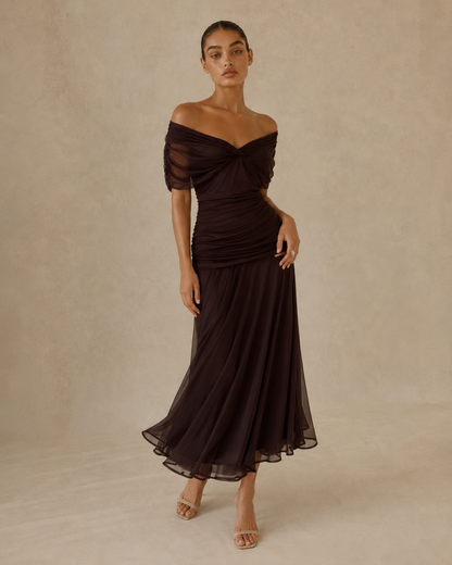 Elena™ | Abito lungo floreale con scollo a V