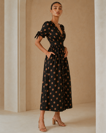 Viola™ | Abito a pois con scollo a V