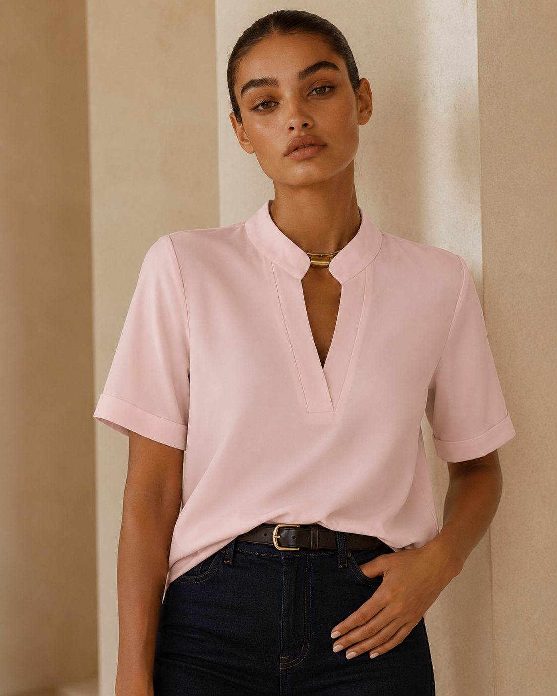 Laura™ | Blusa fluida con collo raffinato