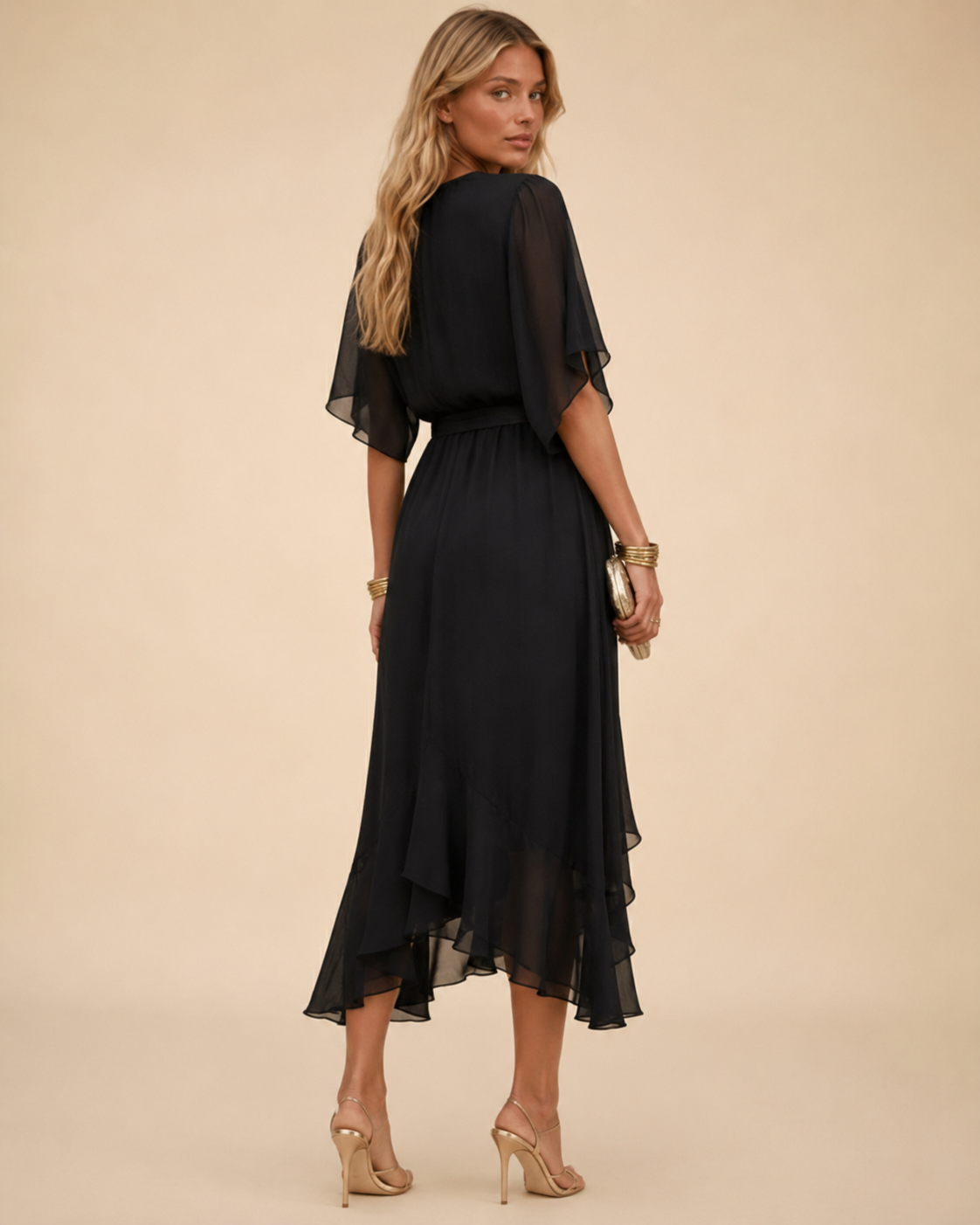 Serena | Abito in chiffon con scollo a V