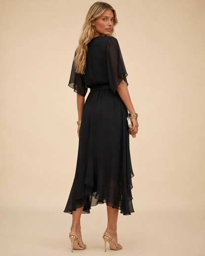 Serena | Abito in chiffon con scollo a V