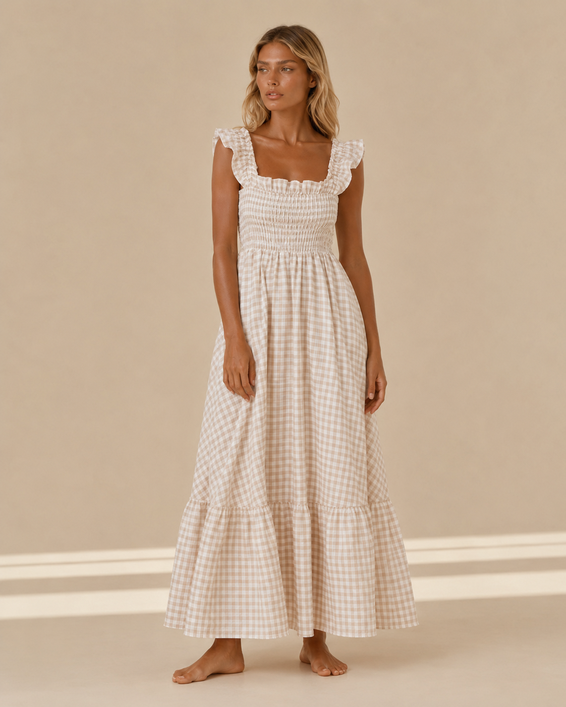 Arianna™ | Abito vichy con top arricciato