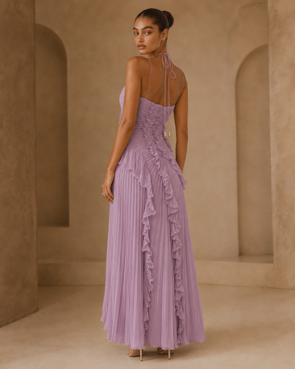 Arianna™ | Abito halter con balze a cascata