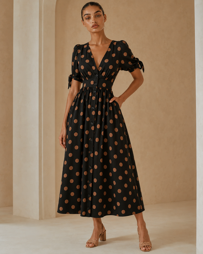 Viola™ | Abito a pois con scollo a V