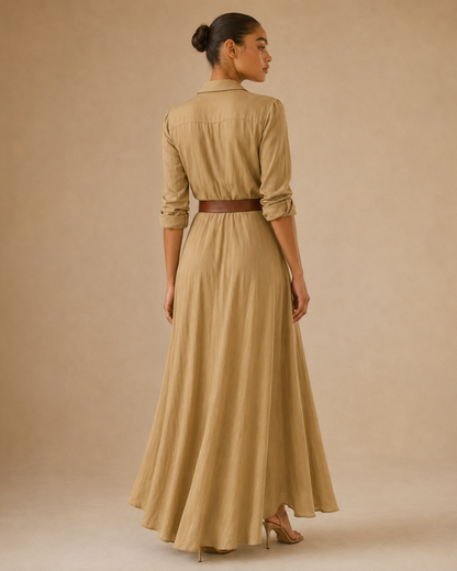 Beatrice™ | Abito con cintura e maniche lunghe