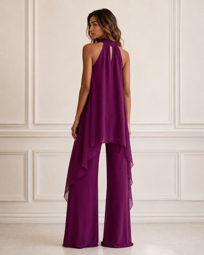 Raffaella™ | Completo halter con pantalone fluido