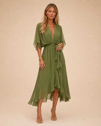 Serena | Abito in chiffon con scollo a V