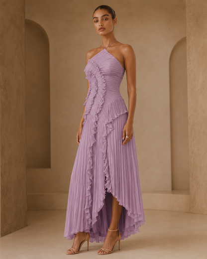 Arianna™ | Abito halter con balze a cascata