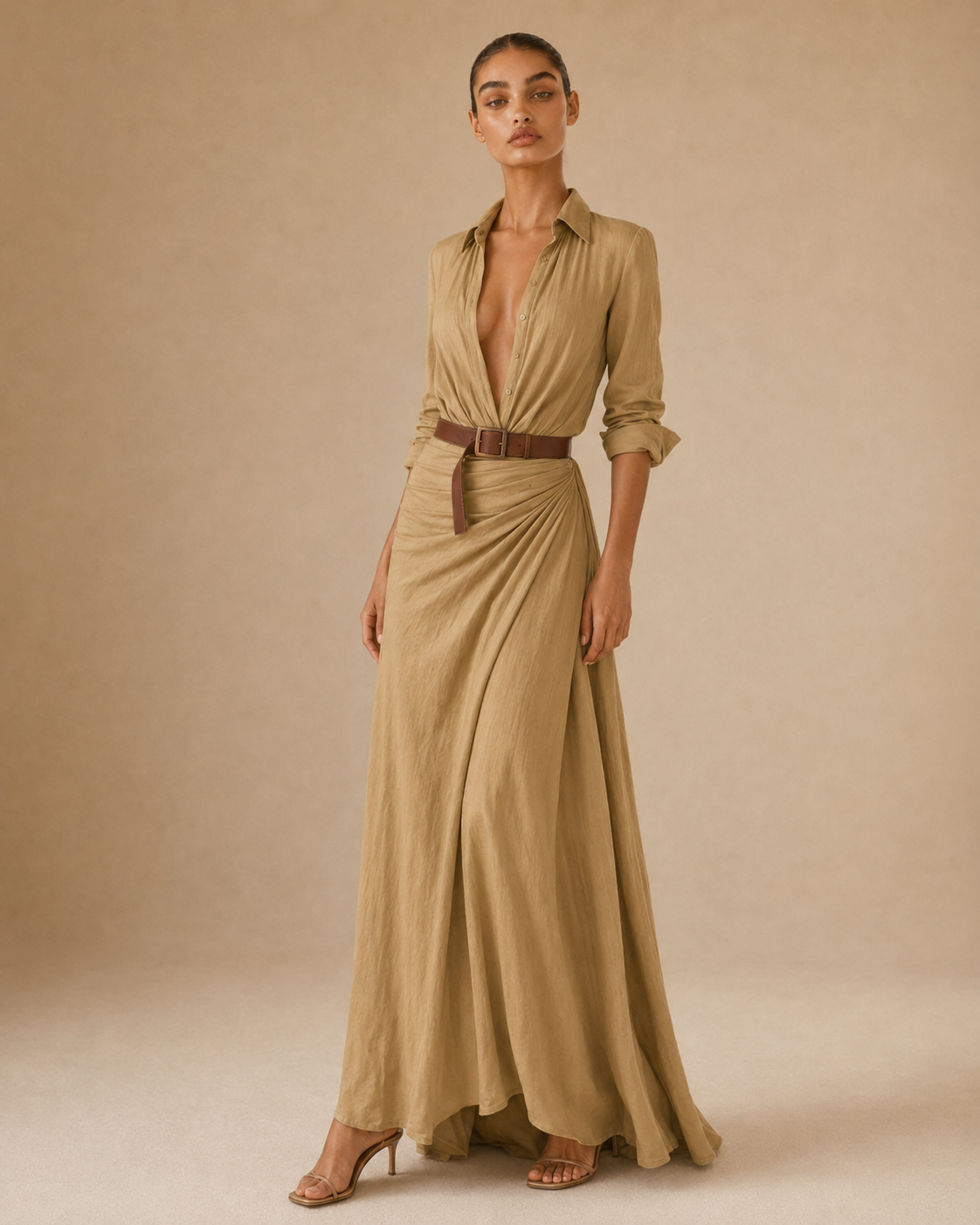 Beatrice™ | Abito con cintura e maniche lunghe