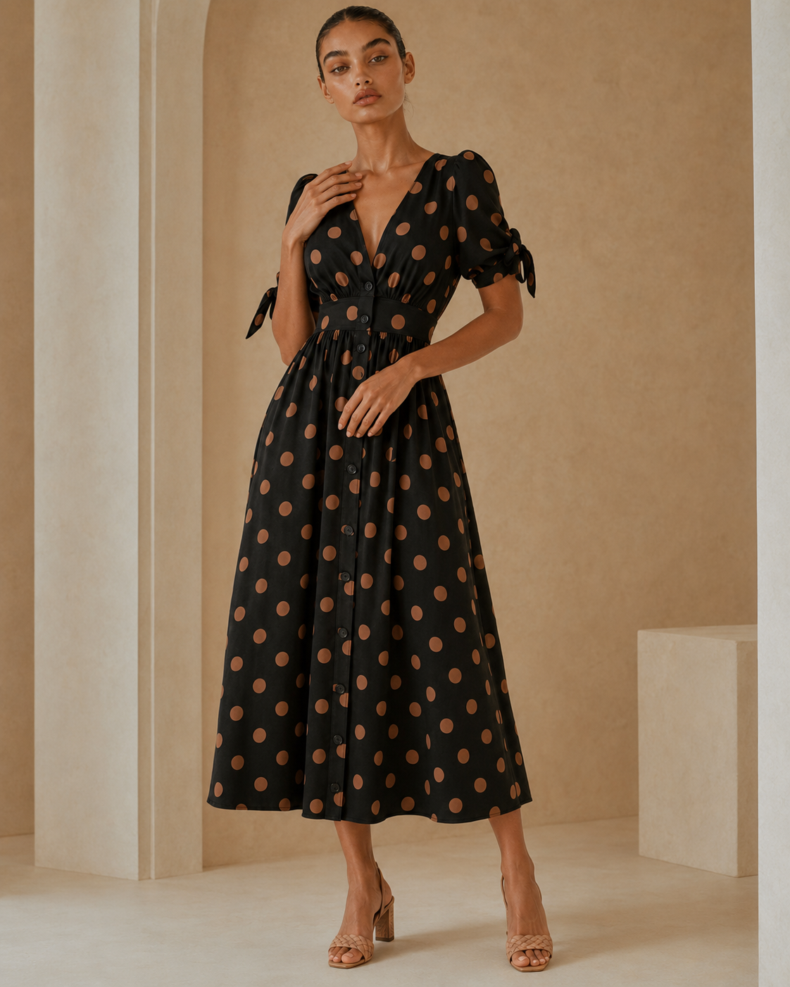 Viola™ | Abito a pois con scollo a V