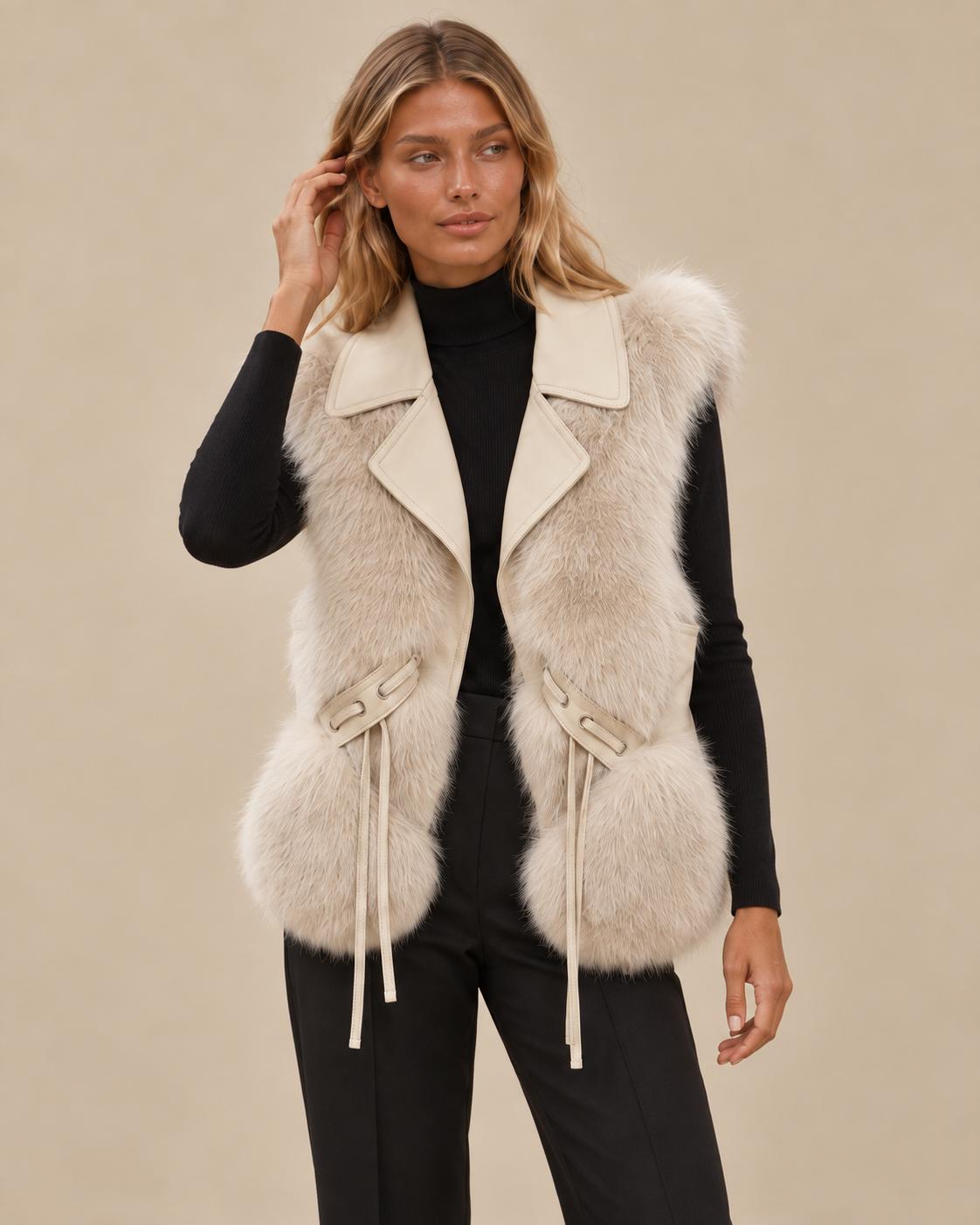 Ludovica™ | Gilet con ampi revers e cintura