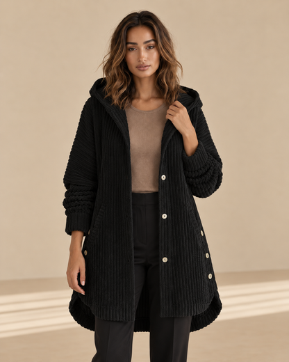 Francesca™ | Cappotto con cappuccio a coste