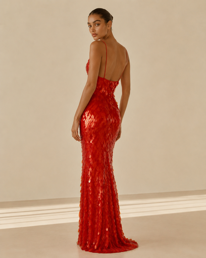 Isabella™ | Abito con paillettes e scollo a V