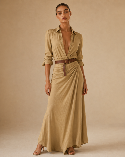 Beatrice™ | Abito con cintura e maniche lunghe