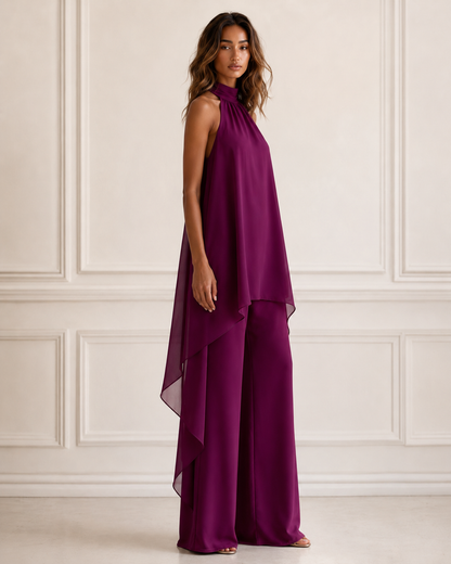 Raffaella™ | Completo halter con pantalone fluido