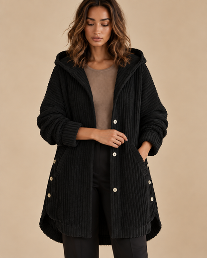 Francesca™ | Cappotto con cappuccio a coste