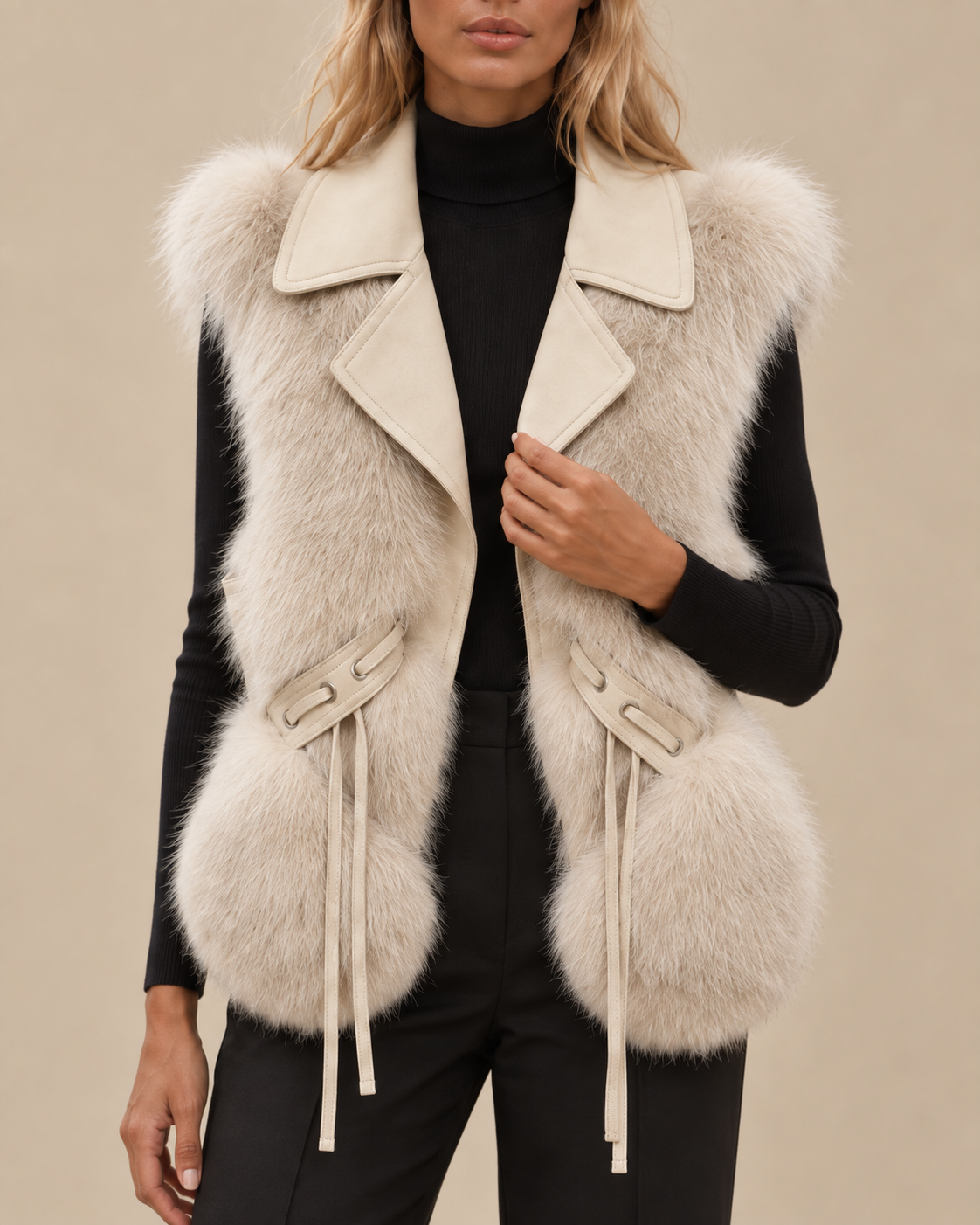 Ludovica™ | Gilet con ampi revers e cintura