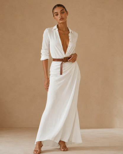 Beatrice™ | Abito con cintura e maniche lunghe