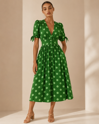 Viola™ | Abito a pois con scollo a V