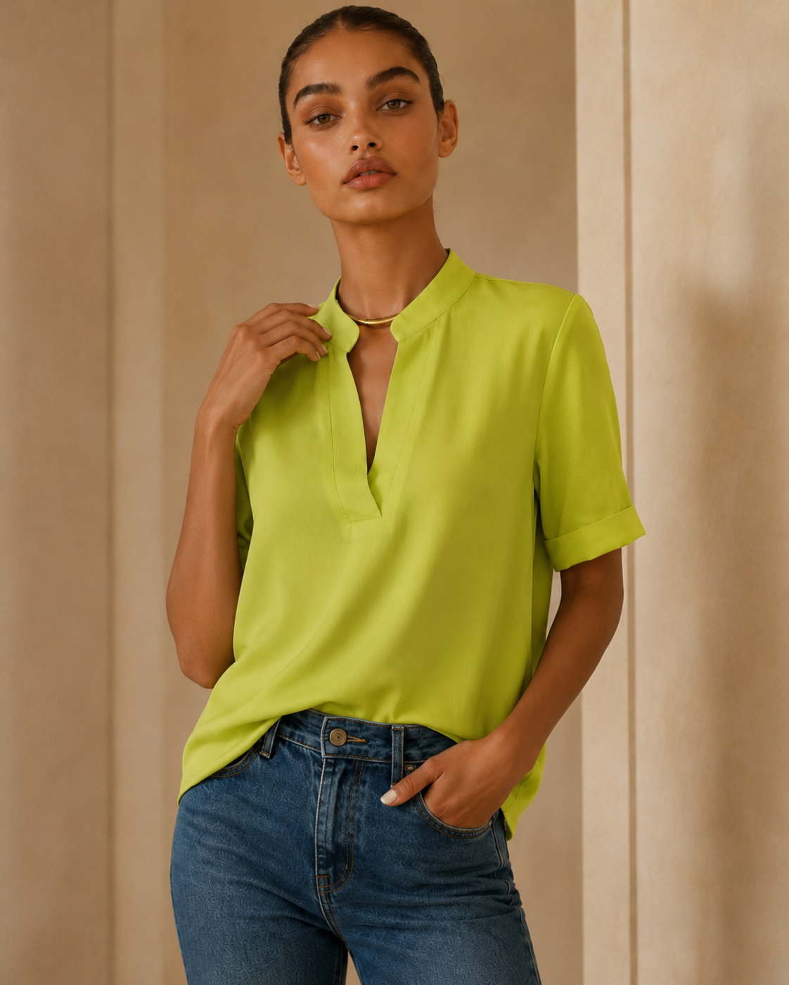 Laura™ | Blusa fluida con collo raffinato