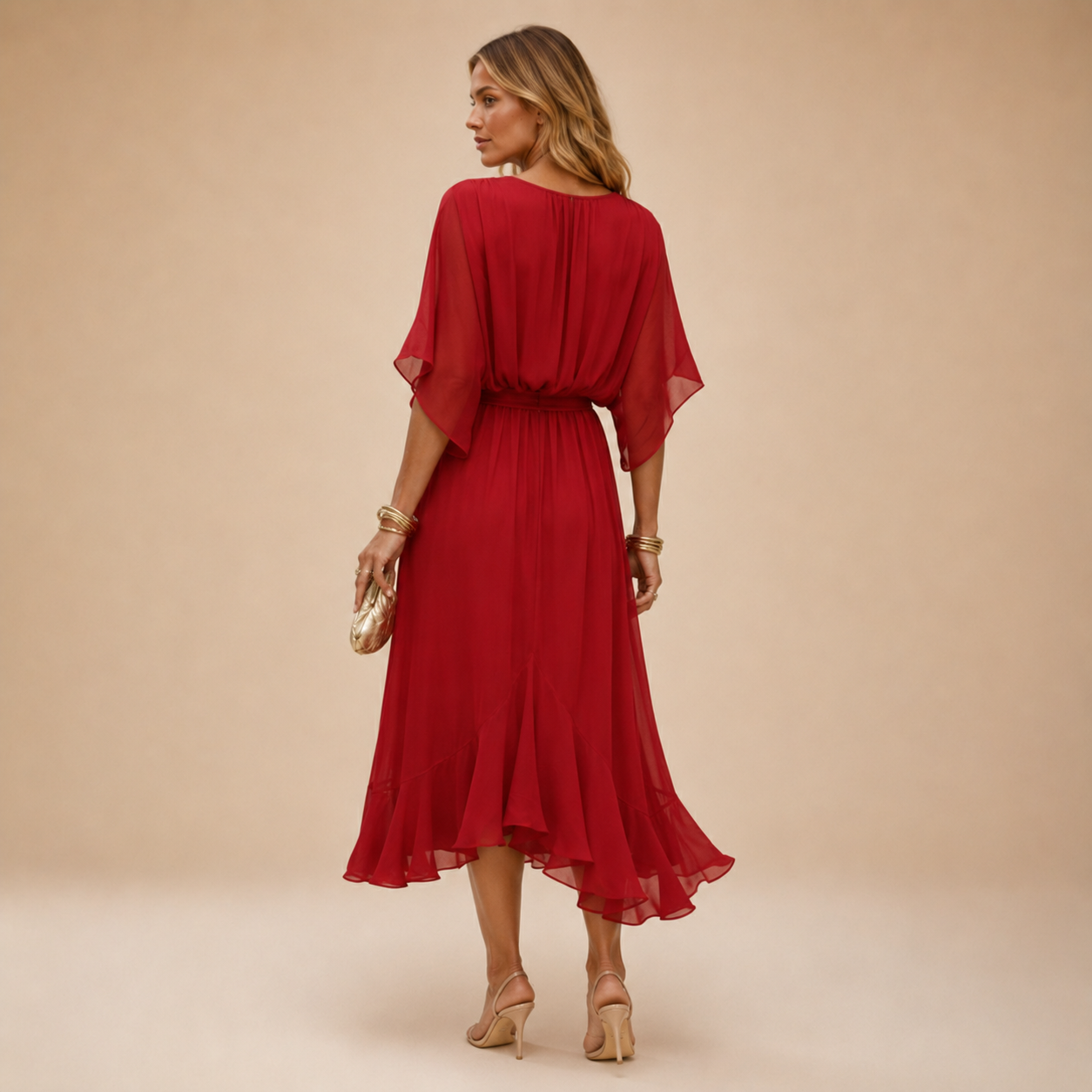 Serena | Abito in chiffon con scollo a V