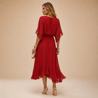 Serena | Abito in chiffon con scollo a V