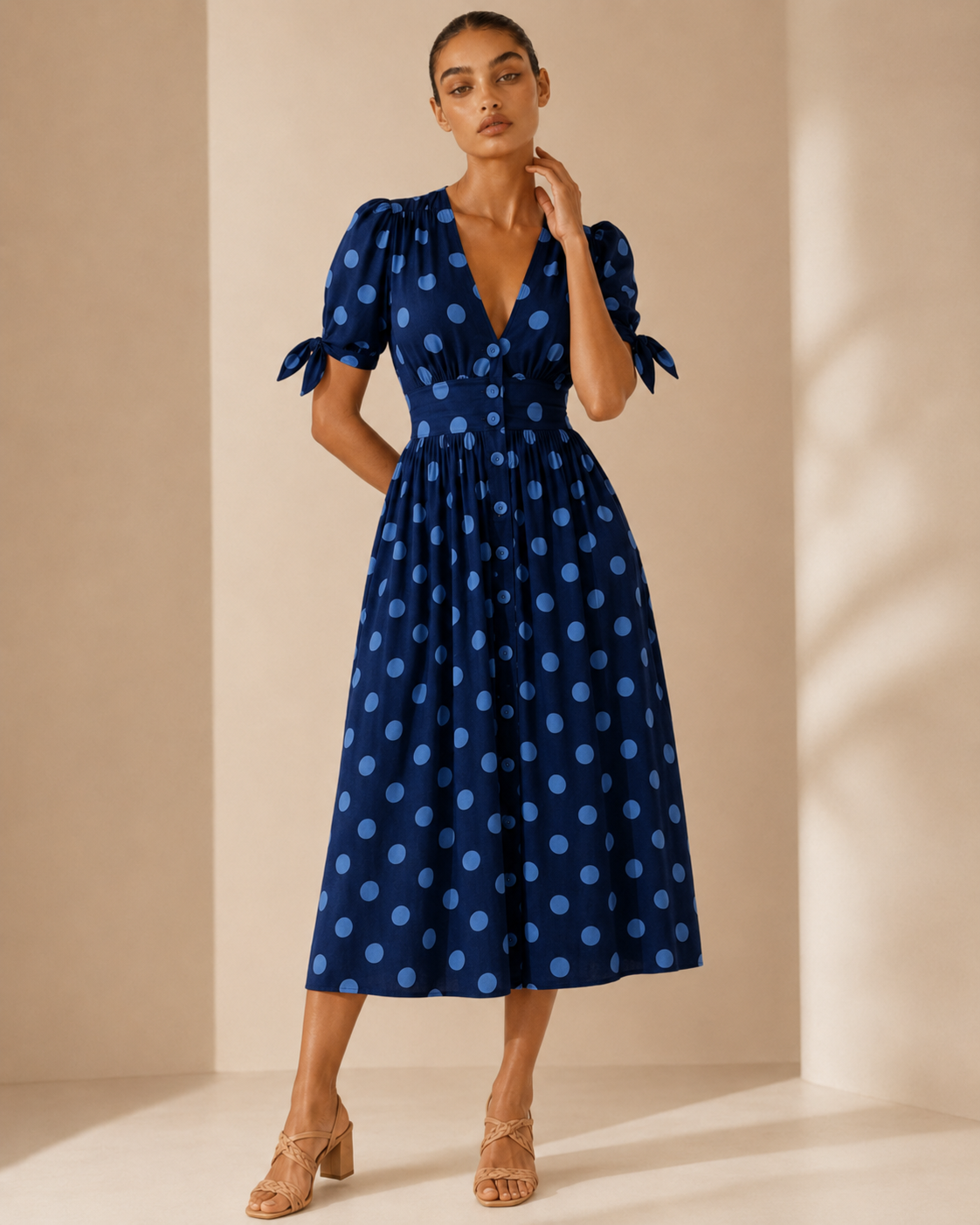 Viola™ | Abito a pois con scollo a V