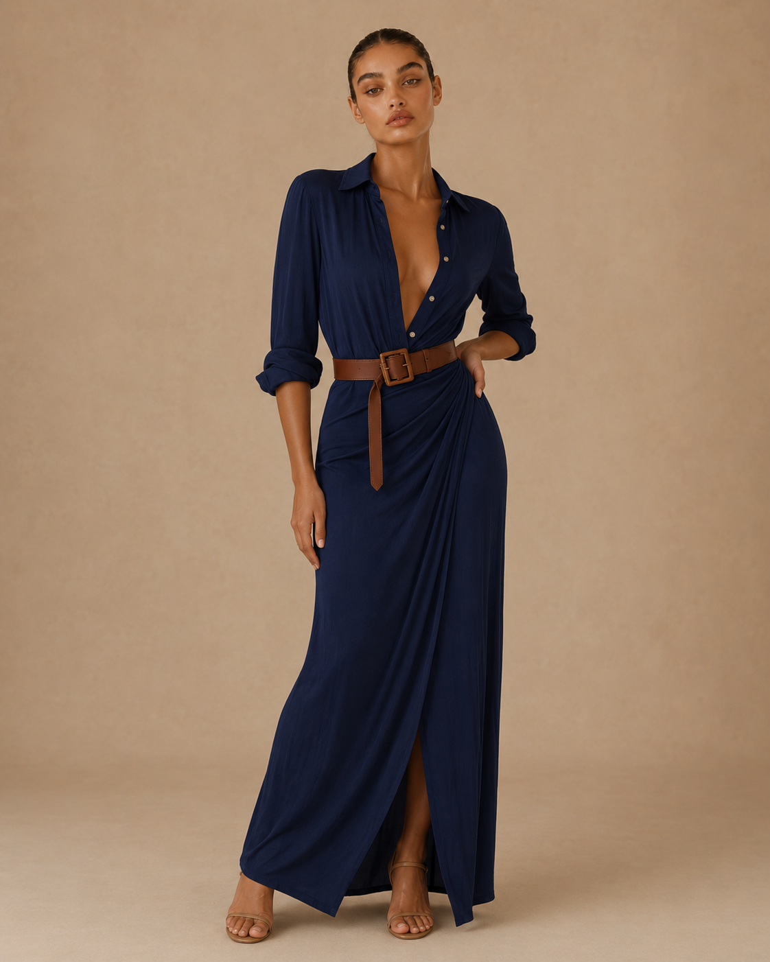 Beatrice™ | Abito con cintura e maniche lunghe