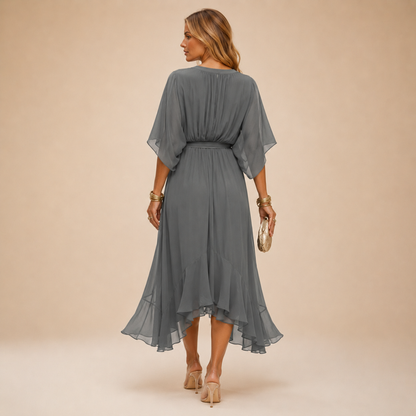 Serena | Abito in chiffon con scollo a V
