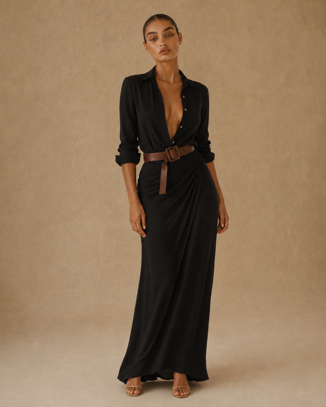 Beatrice™ | Abito con cintura e maniche lunghe