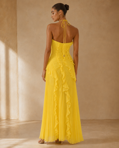 Arianna™ | Abito halter con balze a cascata