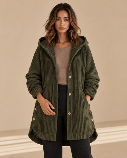 Francesca™ | Cappotto con cappuccio a coste
