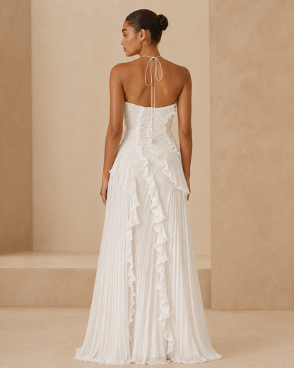 Arianna™ | Abito halter con balze a cascata