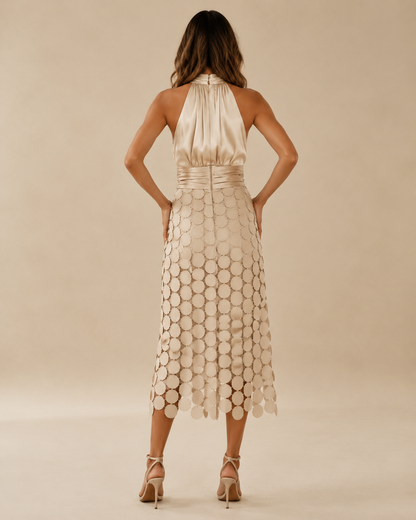 Lavinia™ | Abito midi con cintura e applicazioni