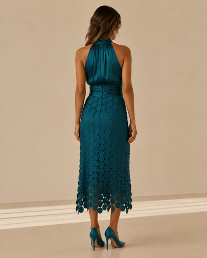 Lavinia™ | Abito midi con cintura e applicazioni