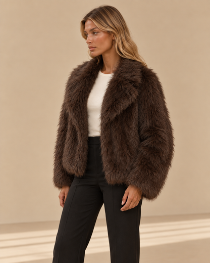 Ilaria™ | Giacca effetto pelliccia con revers