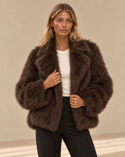 Ilaria™ | Giacca effetto pelliccia con revers