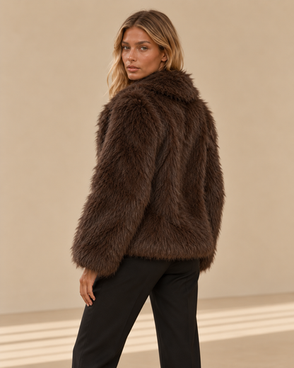Ilaria™ | Giacca effetto pelliccia con revers