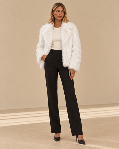 Ilaria™ | Giacca effetto pelliccia con revers