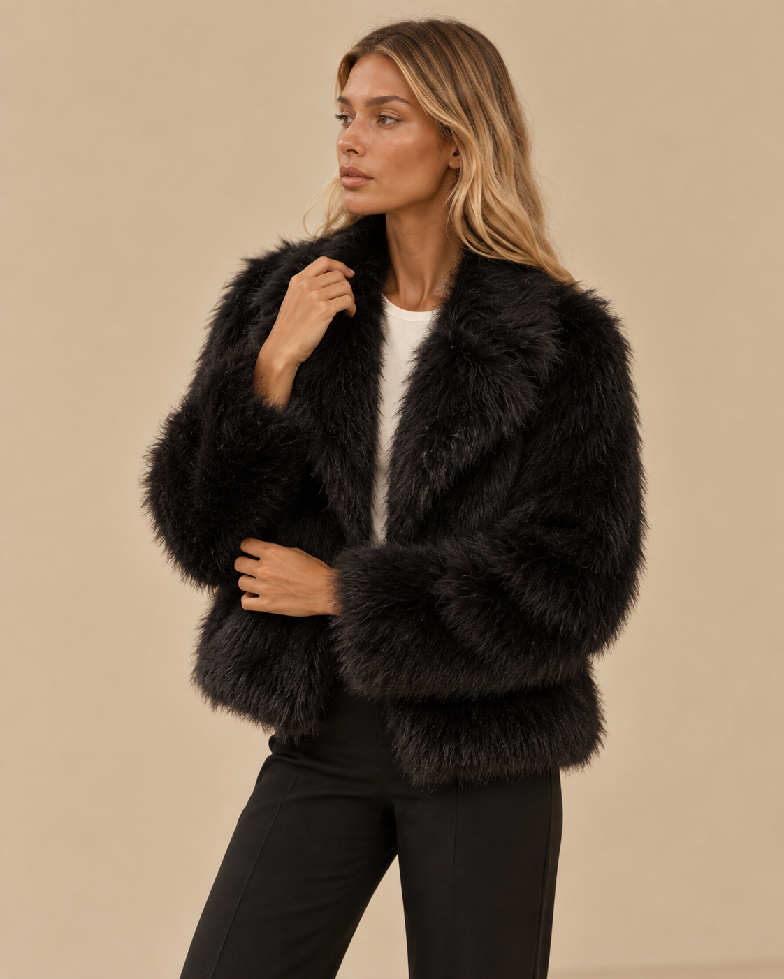 Ilaria™ | Giacca effetto pelliccia con revers