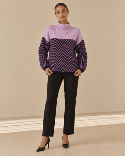 Chiara™ | Maglia dolcevita con texture a spina di pesce