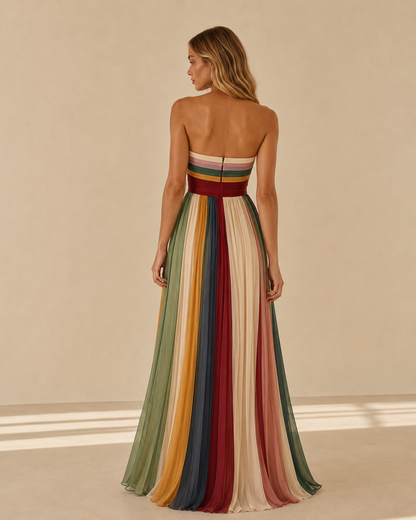 Gemma™ | Abito lungo multicolore senza spalline