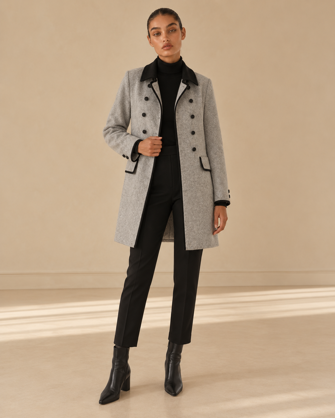 Martina™ | Cappotto lungo con abbottonatura frontale